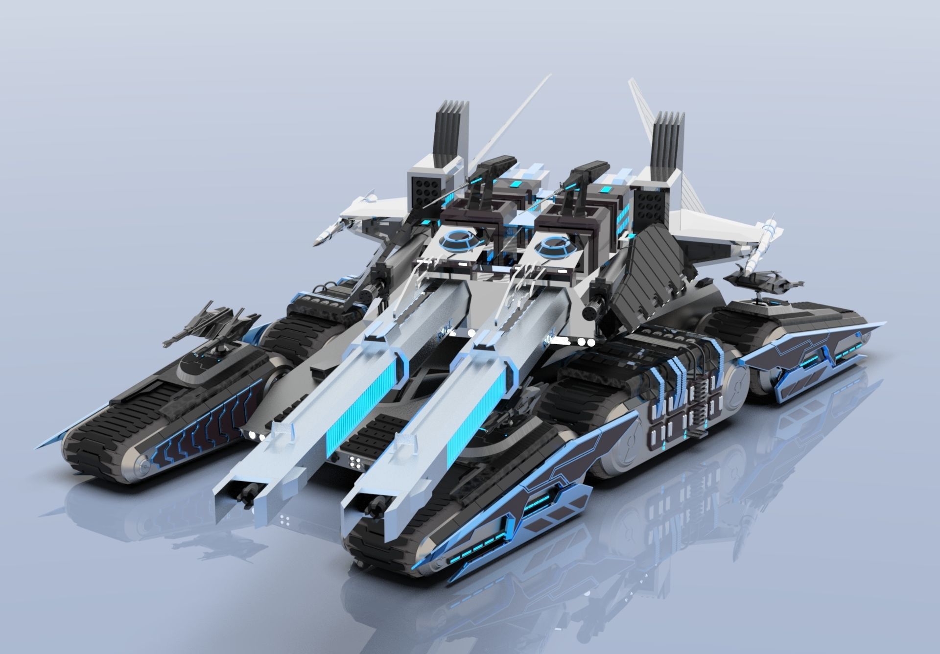 M98A3 Behemoth Super Heavy Tank 3D model_7