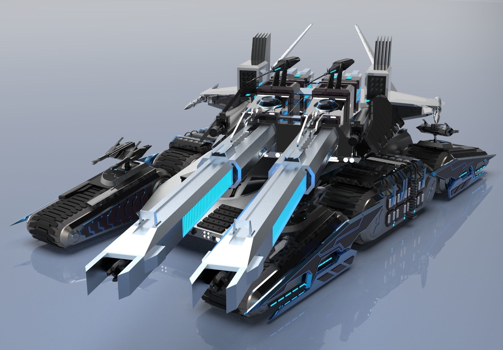 M98A3 Behemoth Super Heavy Tank 3D model_3