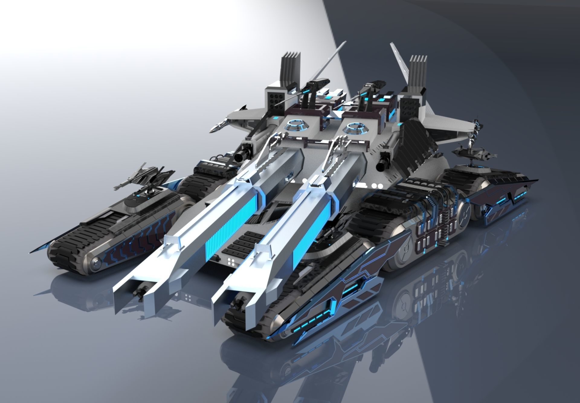 M98A3 Behemoth Super Heavy Tank 3D model_2