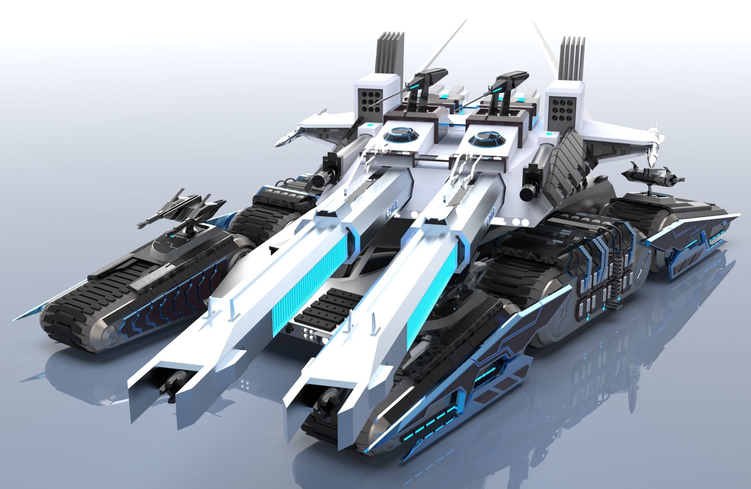 M98A3 Behemoth Super Heavy Tank 3D model_5