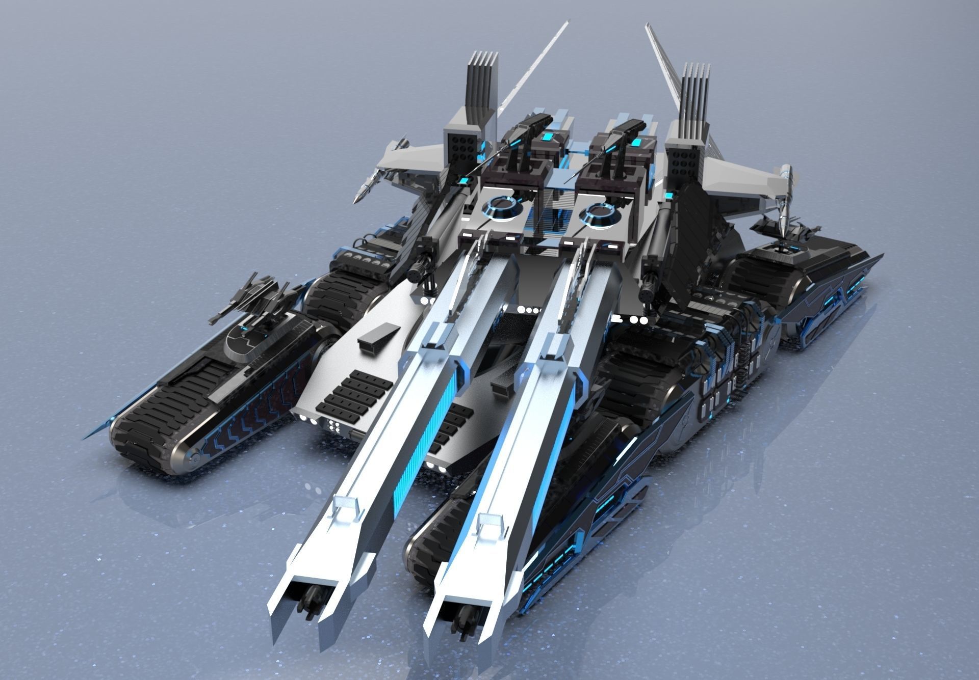 M98A3 Behemoth Super Heavy Tank 3D model_1