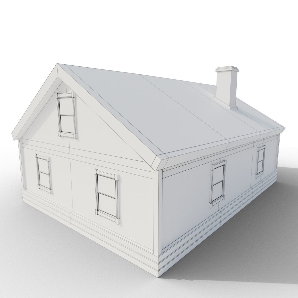 Low Poly House Free low-poly 3D model_6
