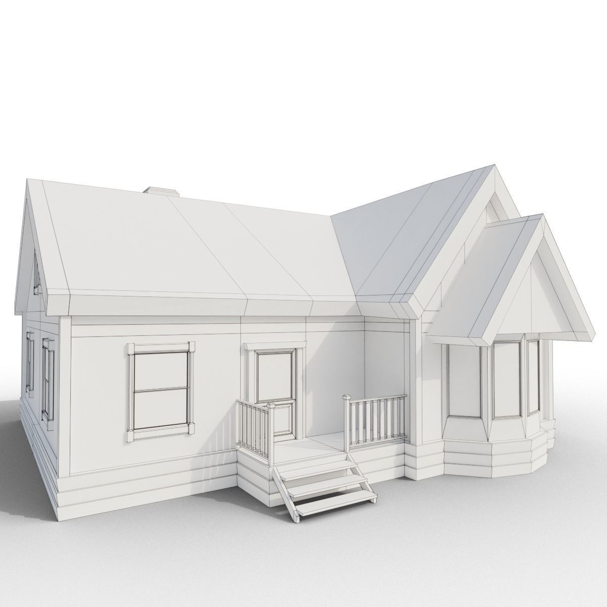 Low Poly House Free low-poly 3D model_5