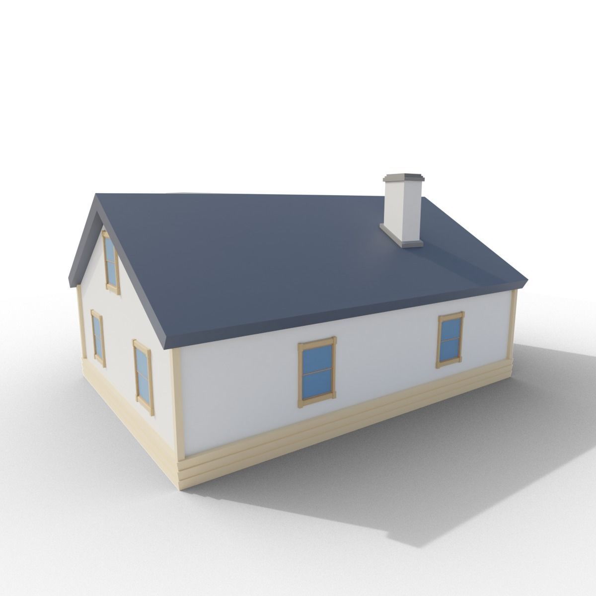 Low Poly House Free low-poly 3D model_3