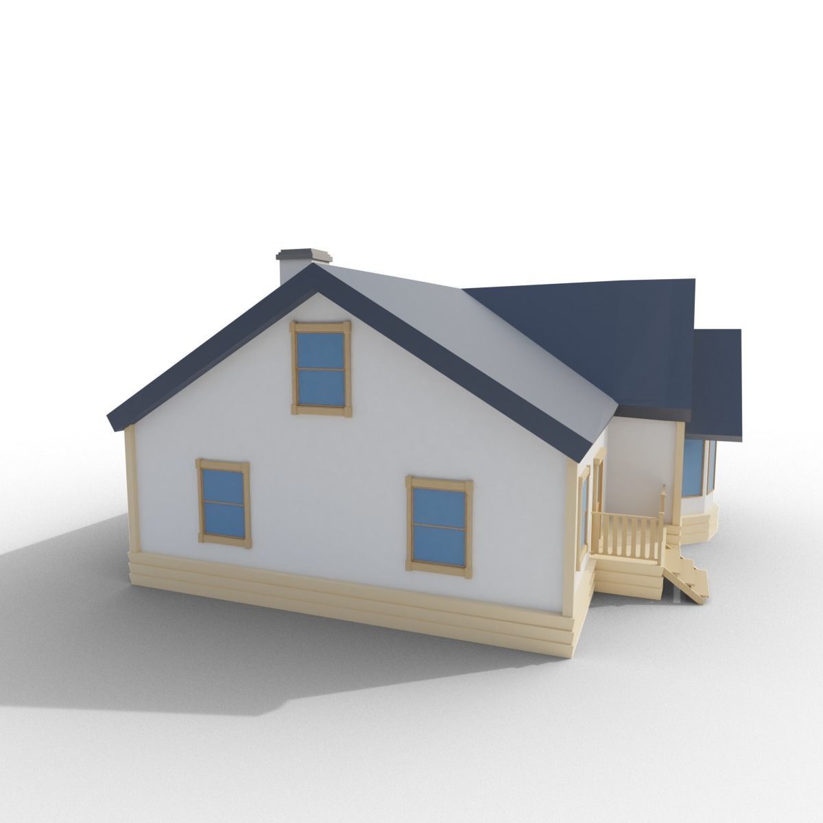 Low Poly House Free low-poly 3D model_4