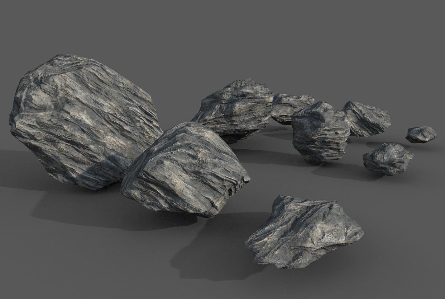 Rocks pack 1 Low-poly 3D model_6