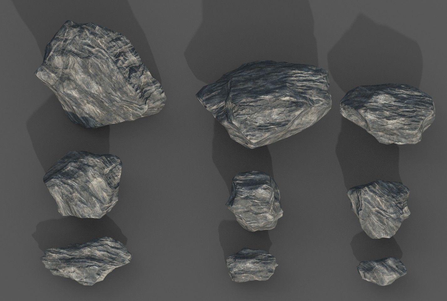 Rocks pack 1 Low-poly 3D model_8