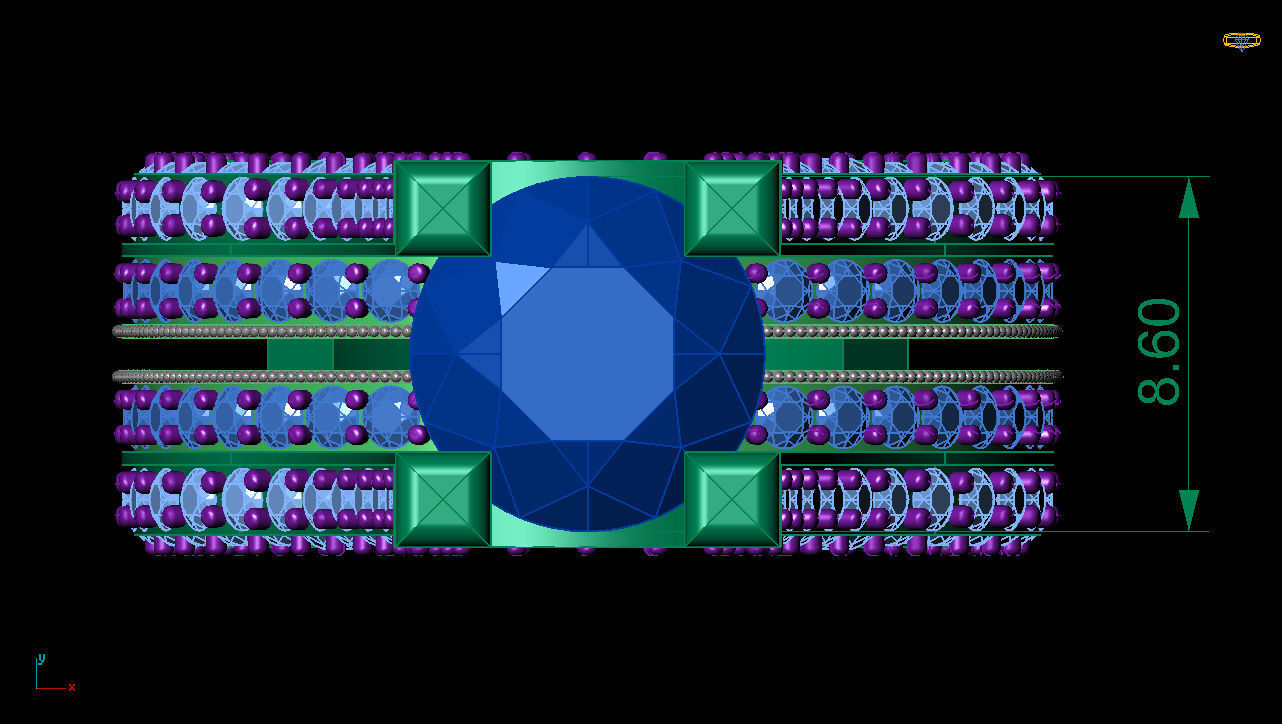 Ring Studded with Stones 3D print model_6