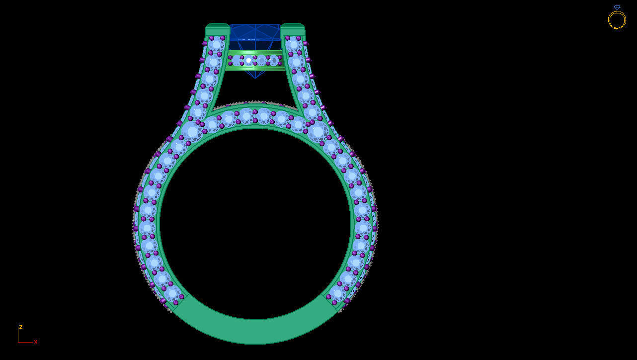 Ring Studded with Stones 3D print model_1