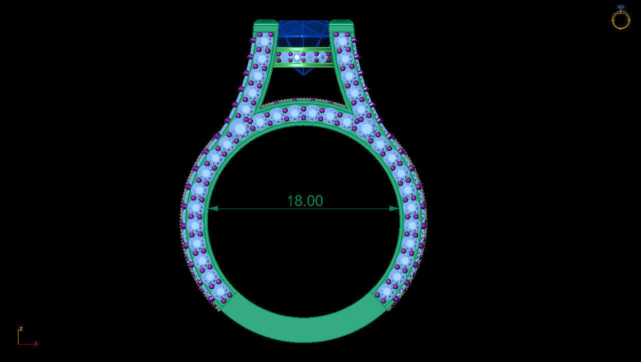 Ring Studded with Stones 3D print model_7