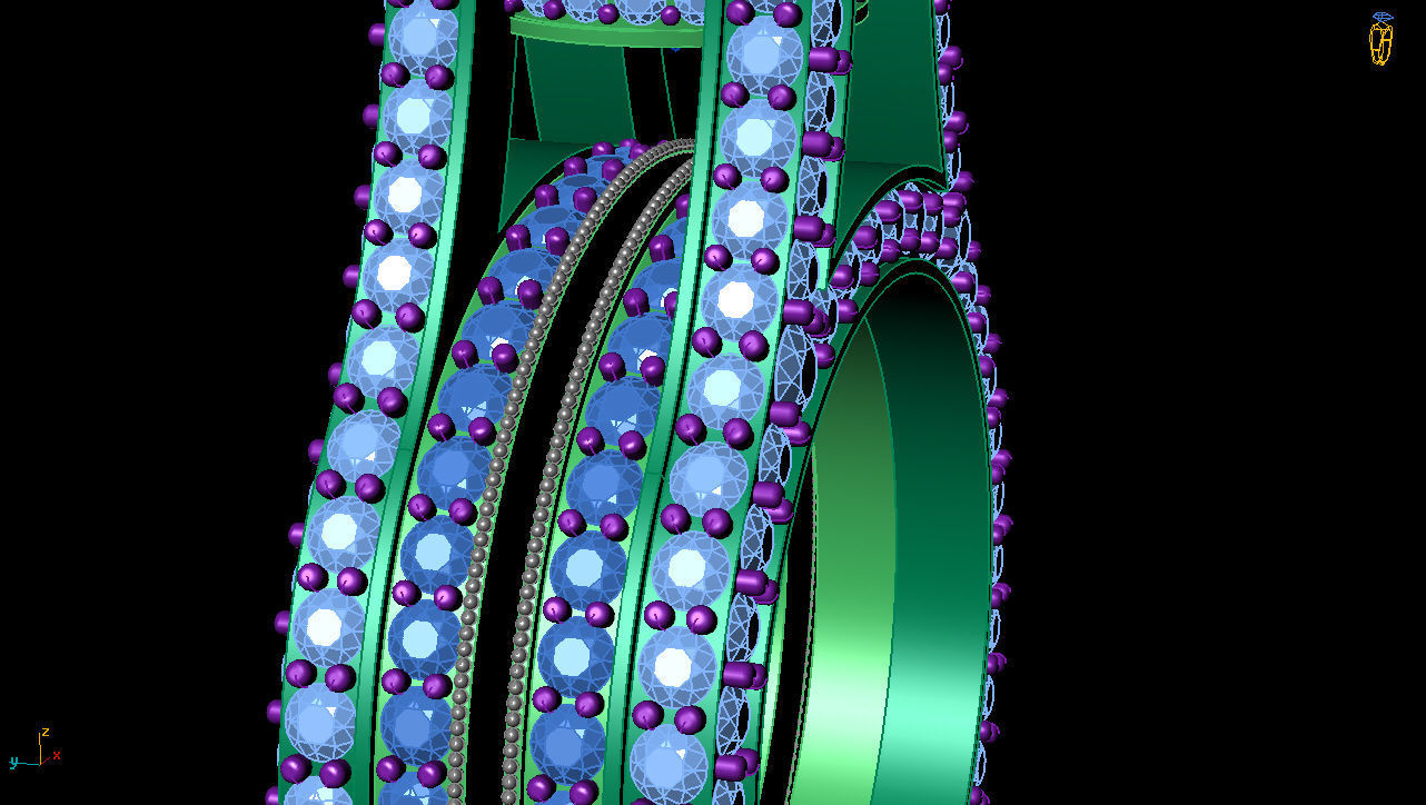 Ring Studded with Stones 3D print model_4