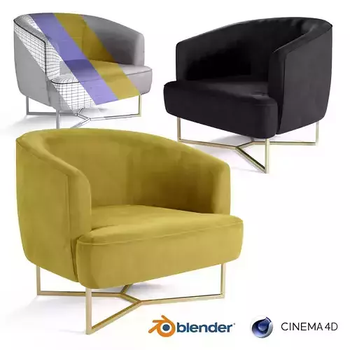 Sonate Armchair 3D Model Maisons du Monde