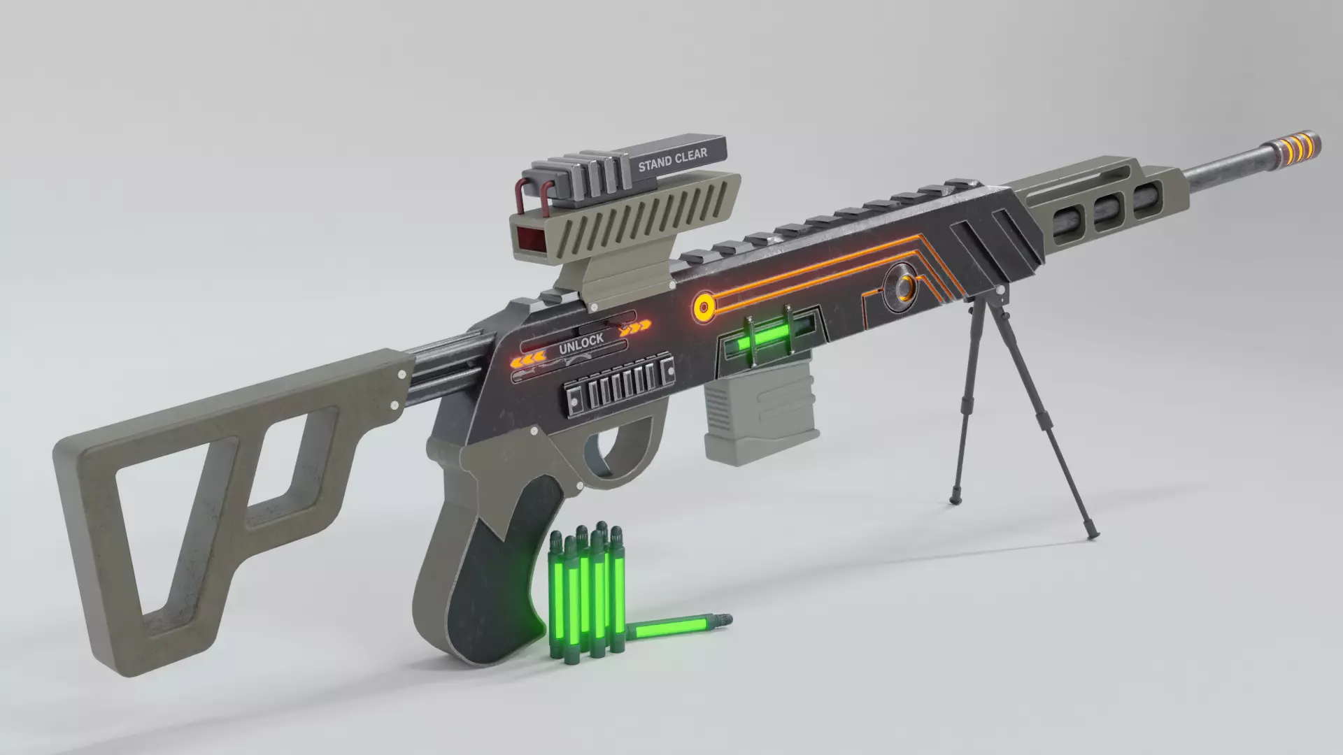 Concept Sniper Rifle Free 3D model
