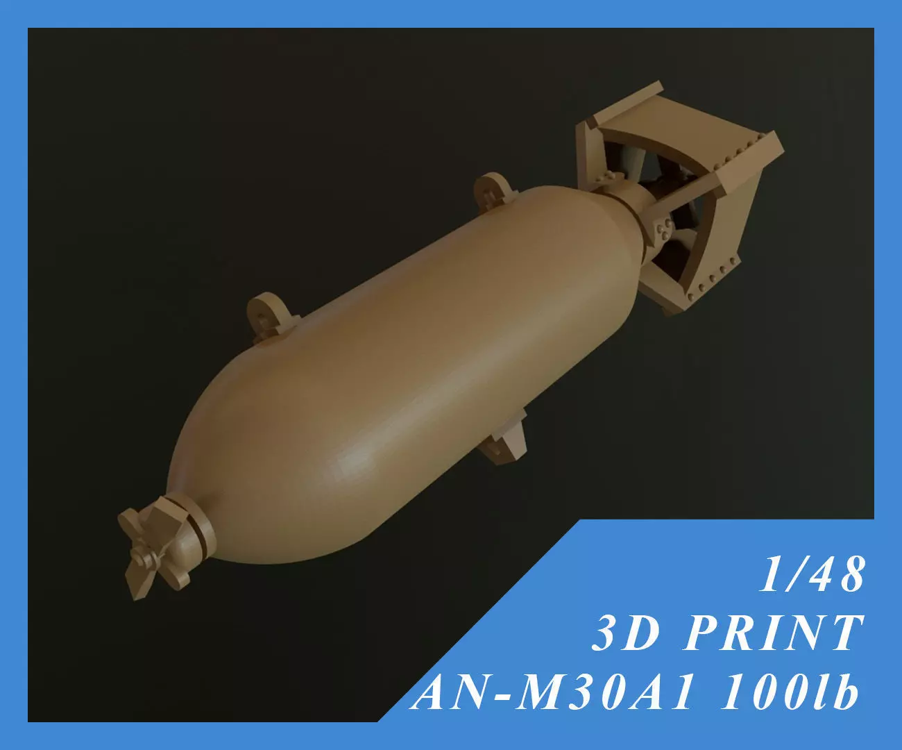 US GP BOMB AN-M30A1 100LB 1-48 3D print model_0