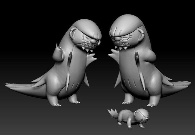 Pokemon Yungoos and Gumshoos 3D print model