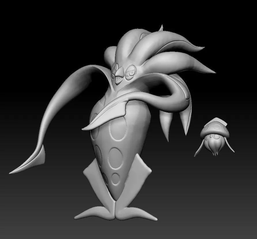 Pokemon Inkay and Malamar 3D print model