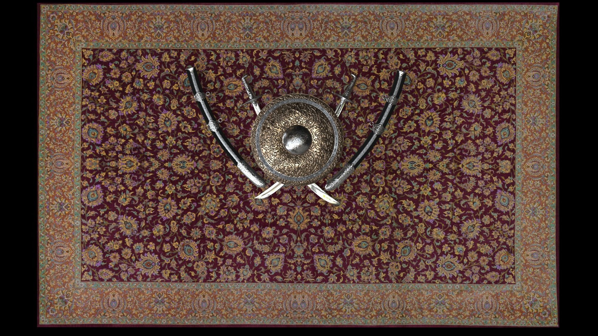 Arab weapons Low-poly 3D model_3