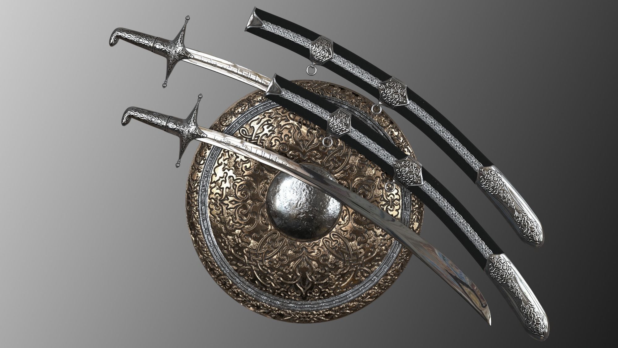 Arab weapons Low-poly 3D model_4