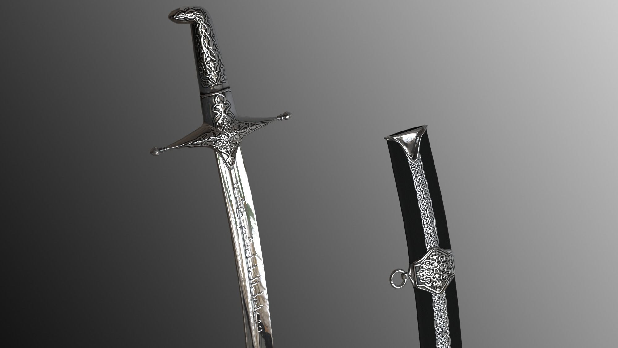 Arab weapons Low-poly 3D model_7