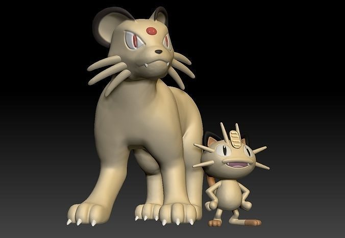 Pokemon Meowth and Persian 3D print model