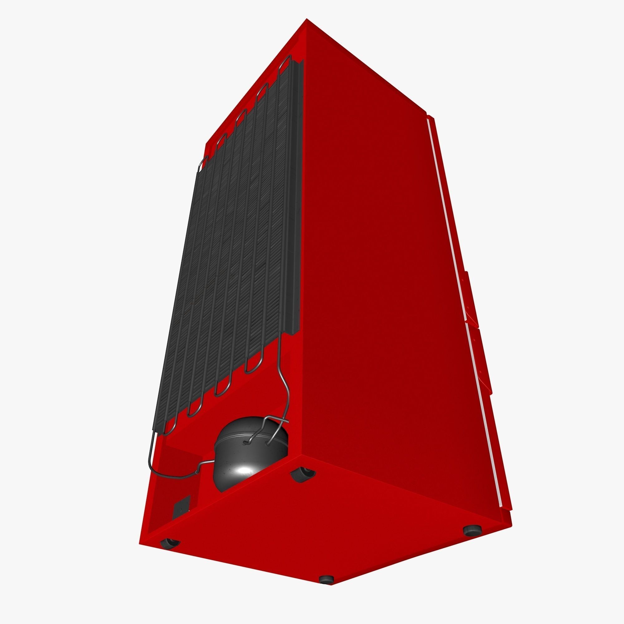 Red Fridge 3D model_9