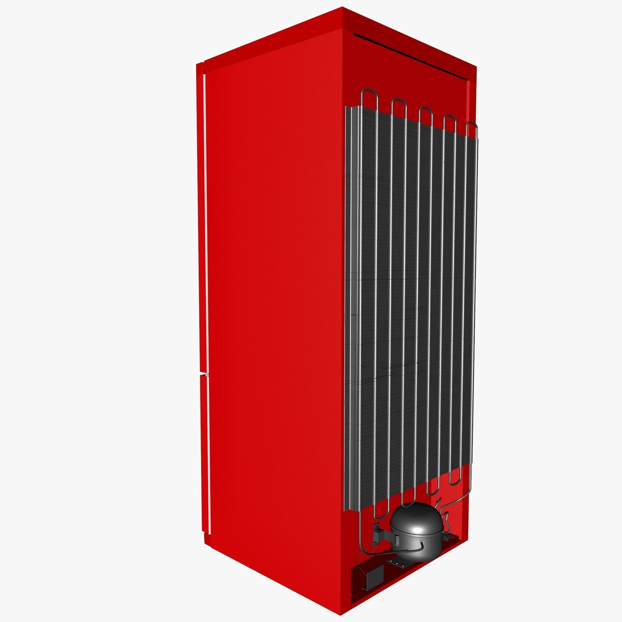 Red Fridge 3D model_7