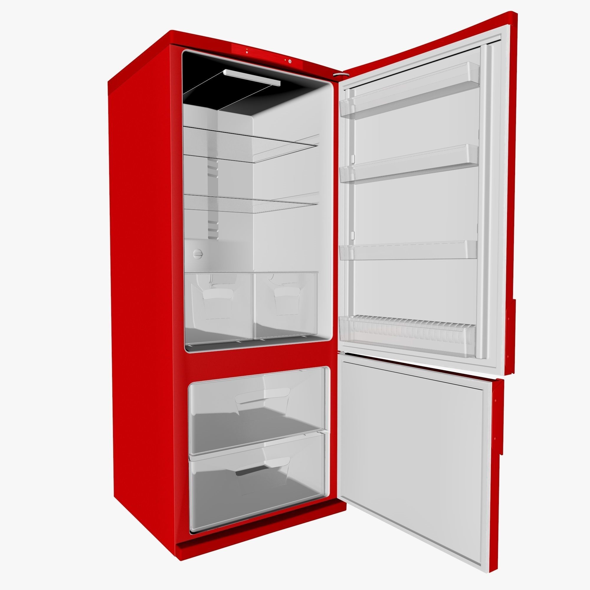 Red Fridge 3D model_1
