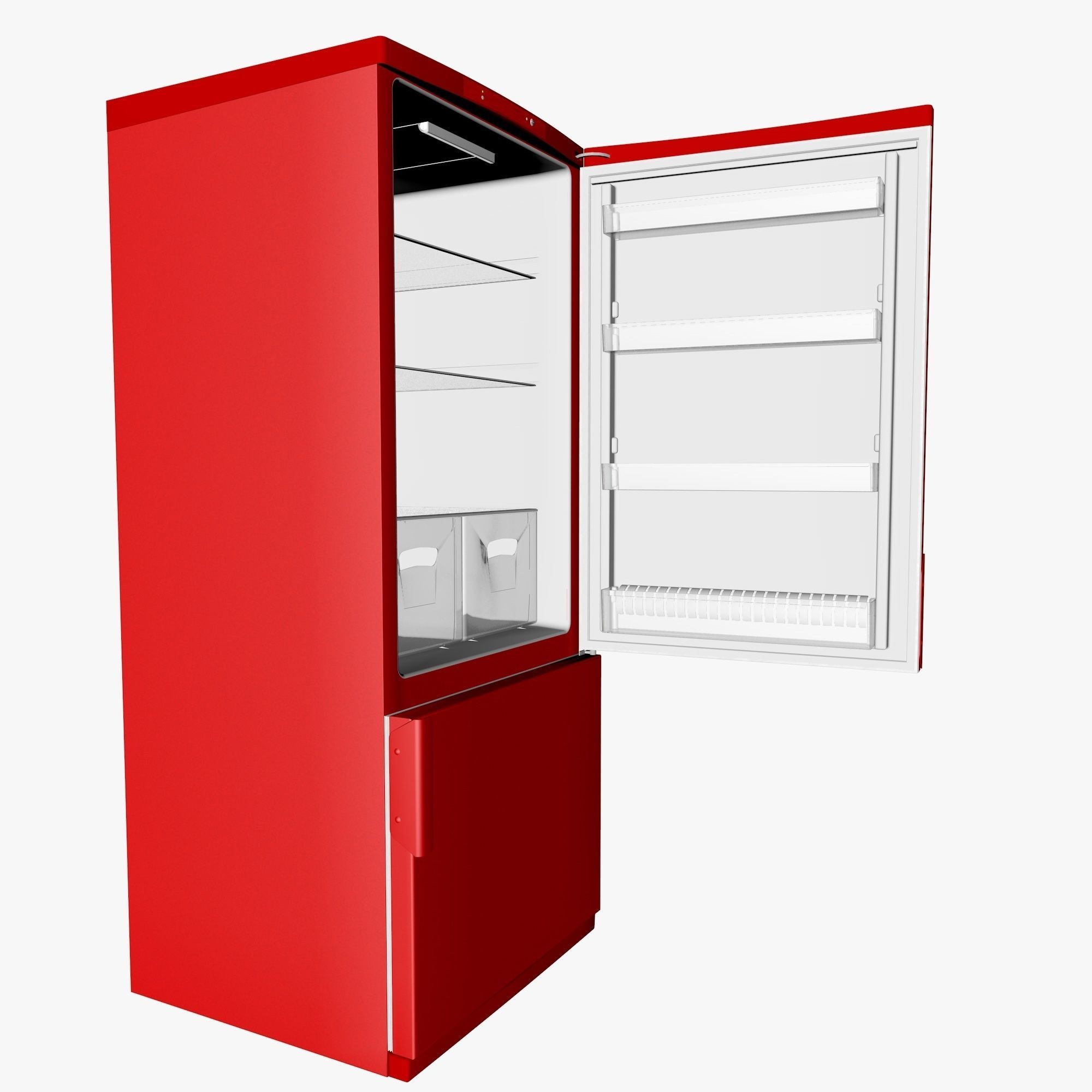 Red Fridge 3D model_6