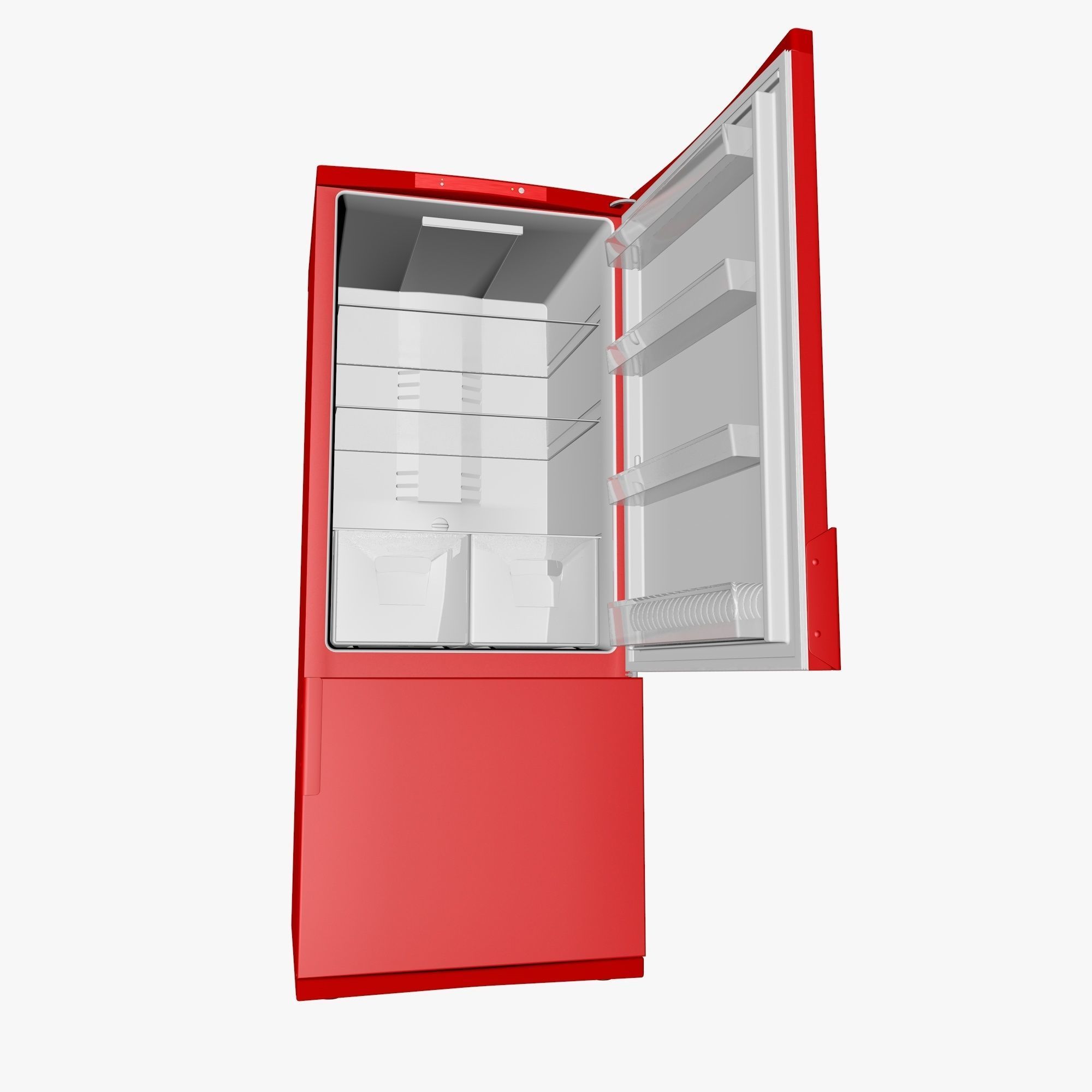 Red Fridge 3D model_3