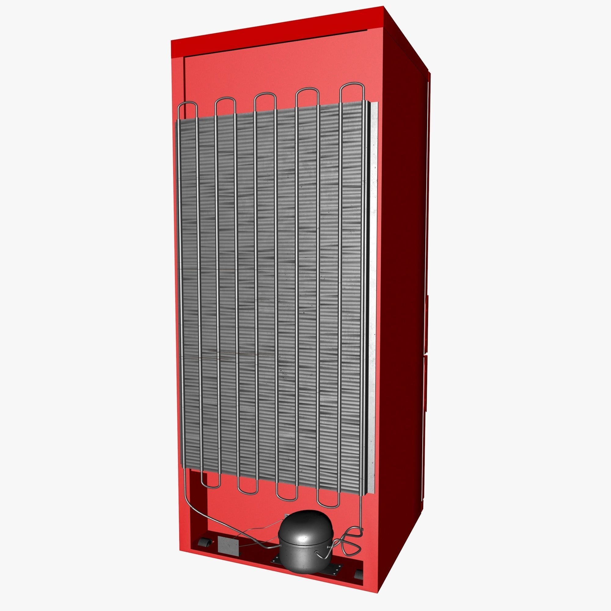 Red Fridge 3D model_8