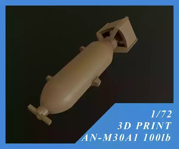 US GP BOMB AN-M30A1 100LB 1-72 3D print model