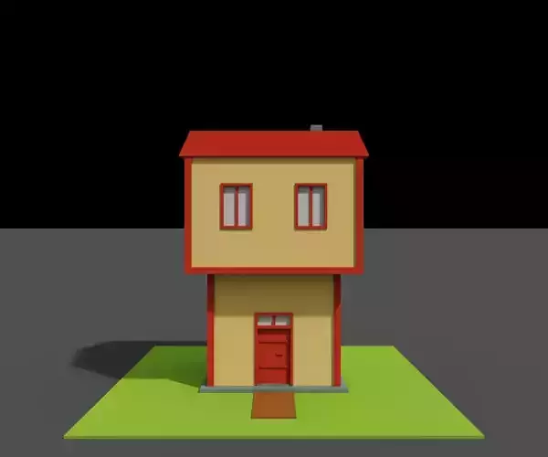 Low Poly Bay House - Voxel - for game VR AR 3D Printing