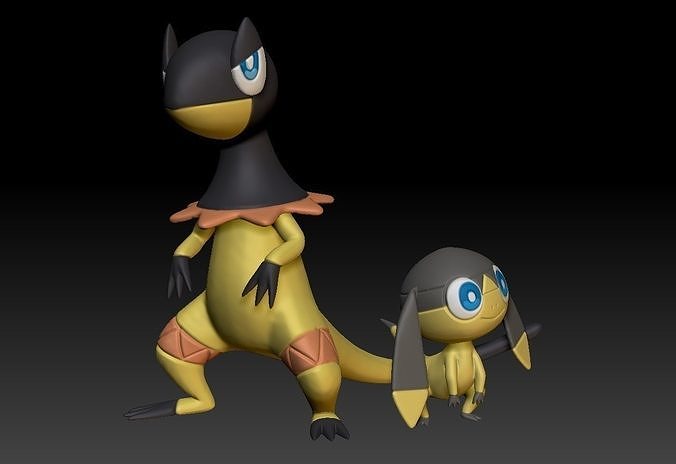 Pokemon Helioptile and Heliolisk 3D print model