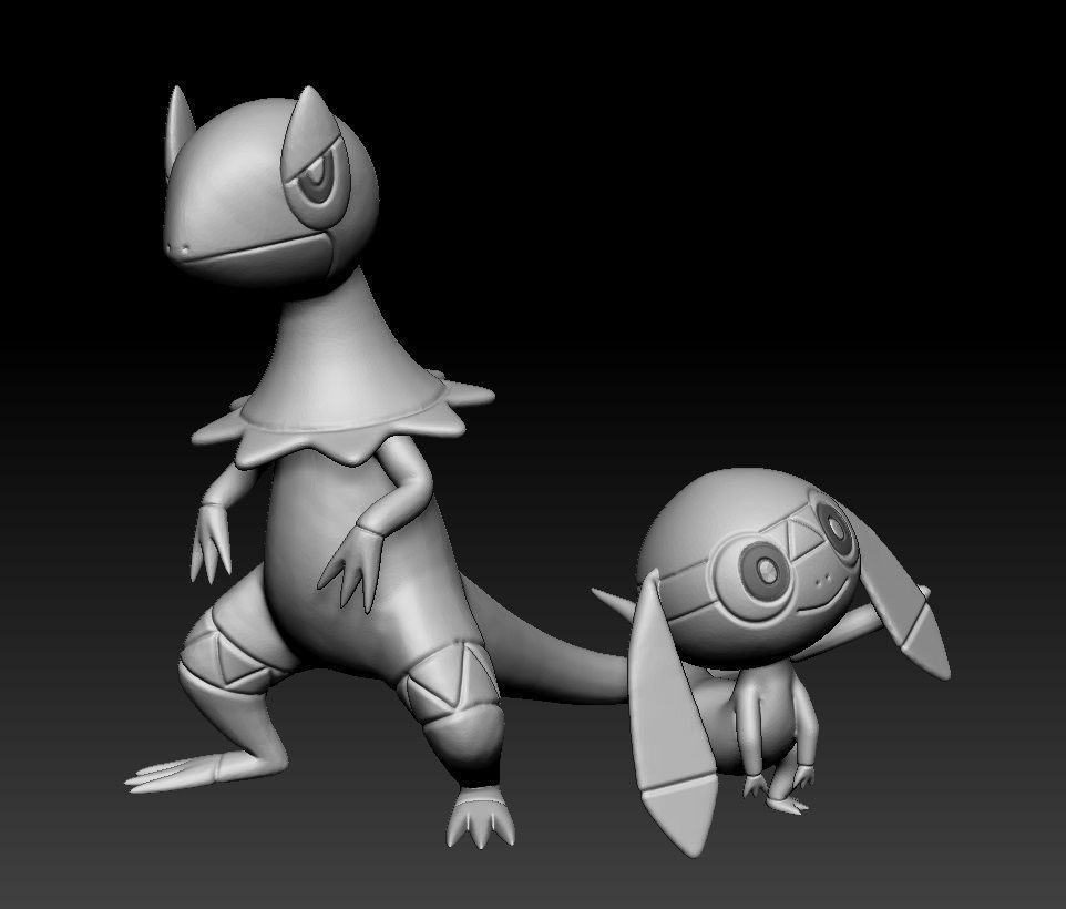 Pokemon Helioptile and Heliolisk 3D print model_3