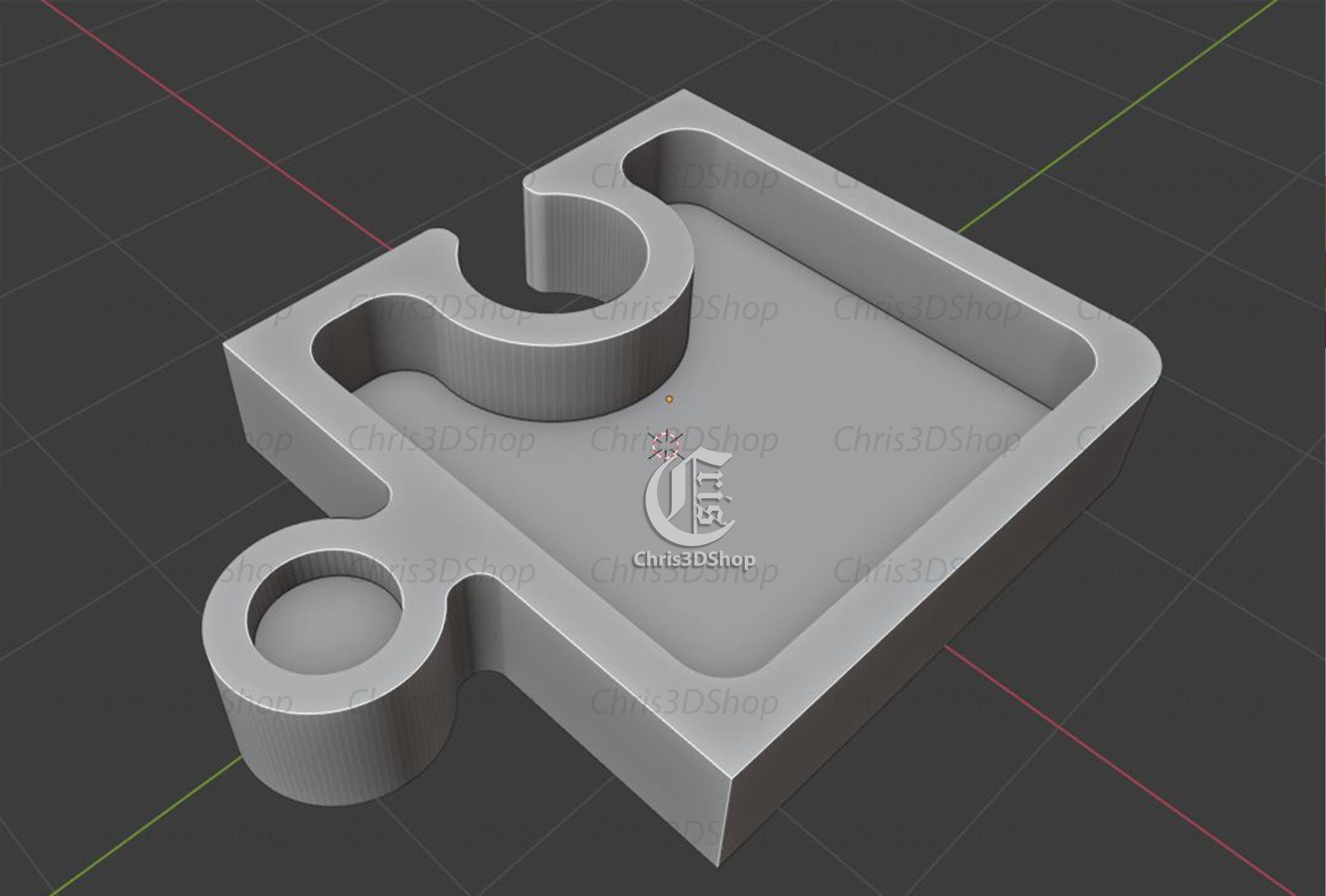 Square Shaped Puzzle Tray - 3D STL file and vector files for CNC 3D model_3