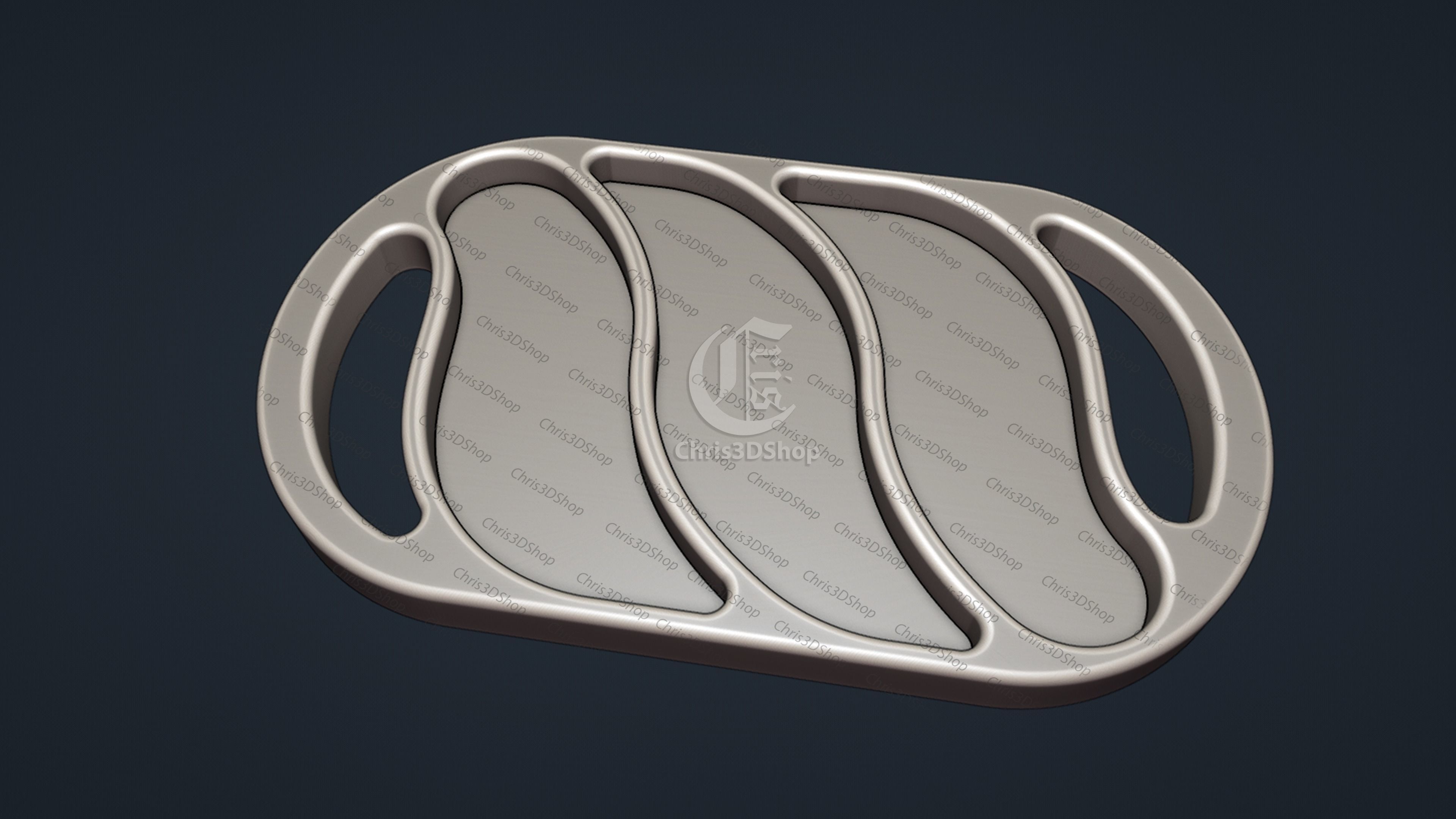 Oval Serving Tray 3 - 3D STL file and vector files for CNC 3D print model_1