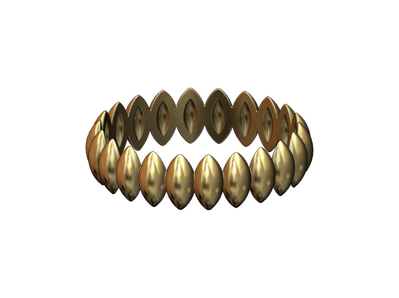 Seed shaped motif band size 5to11 3D print model_2