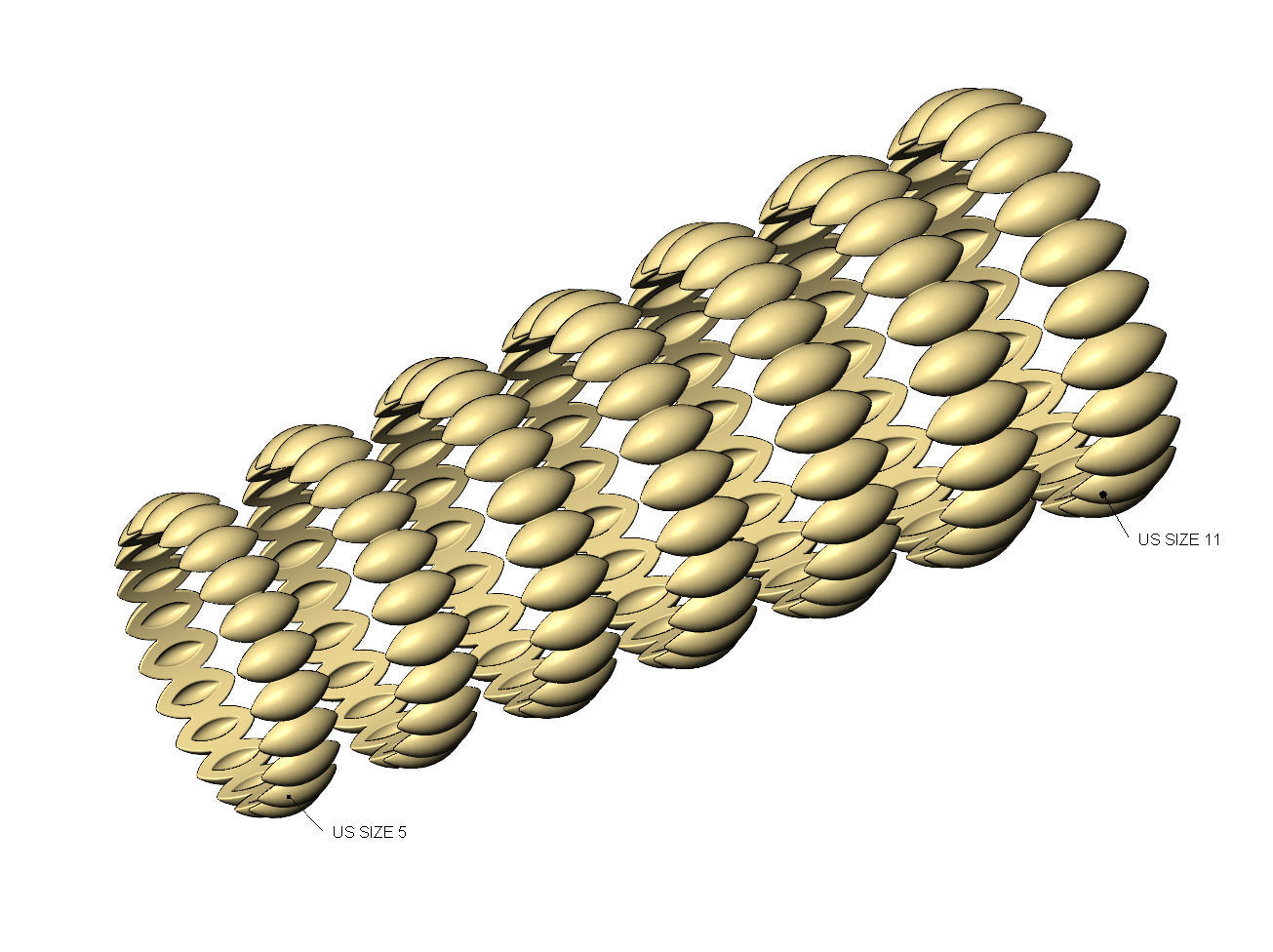 Seed shaped motif band size 5to11 3D print model_3