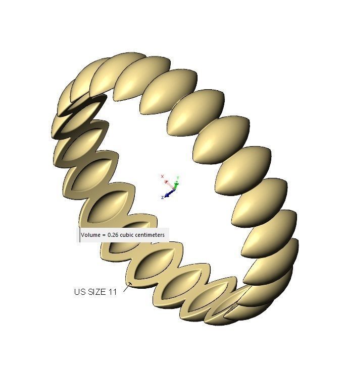Seed shaped motif band size 5to11 3D print model_12