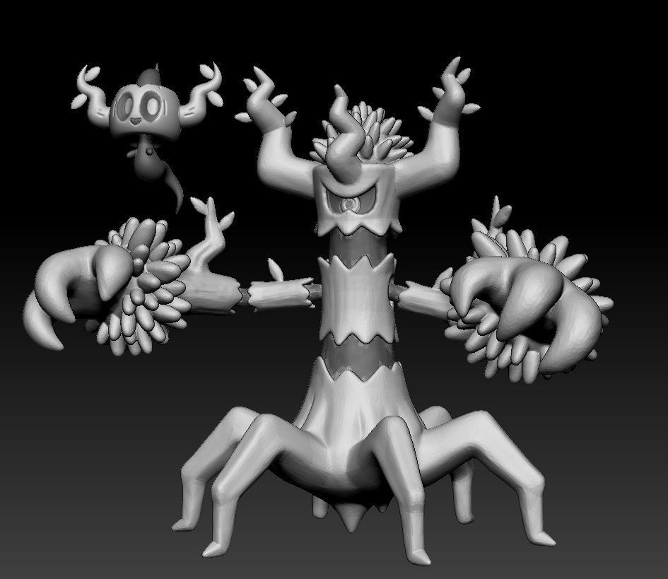 Pokemon Phantump and Trevenant 3D print model_3