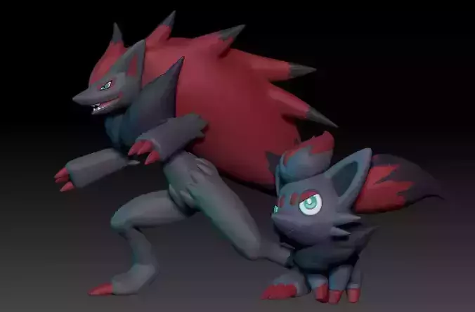Pokemon Zorua and Zoroark