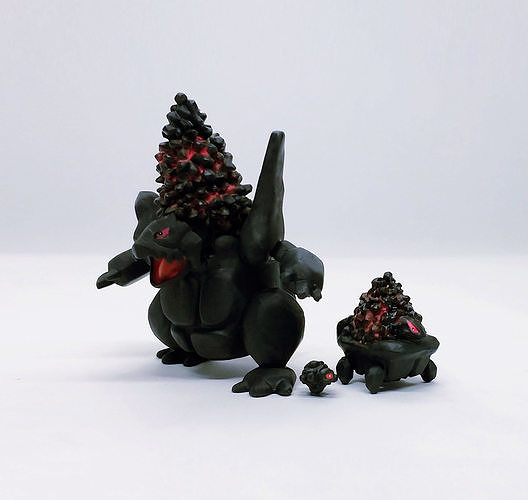 Pokemon Rolycoly Carkol Coalossal 3D print model