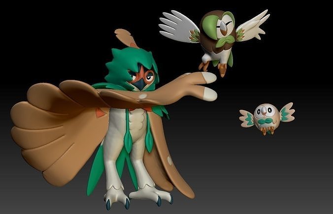 Pokemon Rowlet Dartrix Decidueye 3D print model