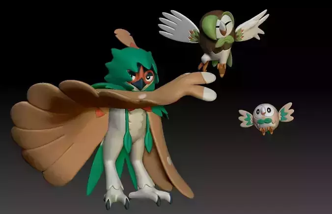 Pokemon Rowlet Dartrix Decidueye