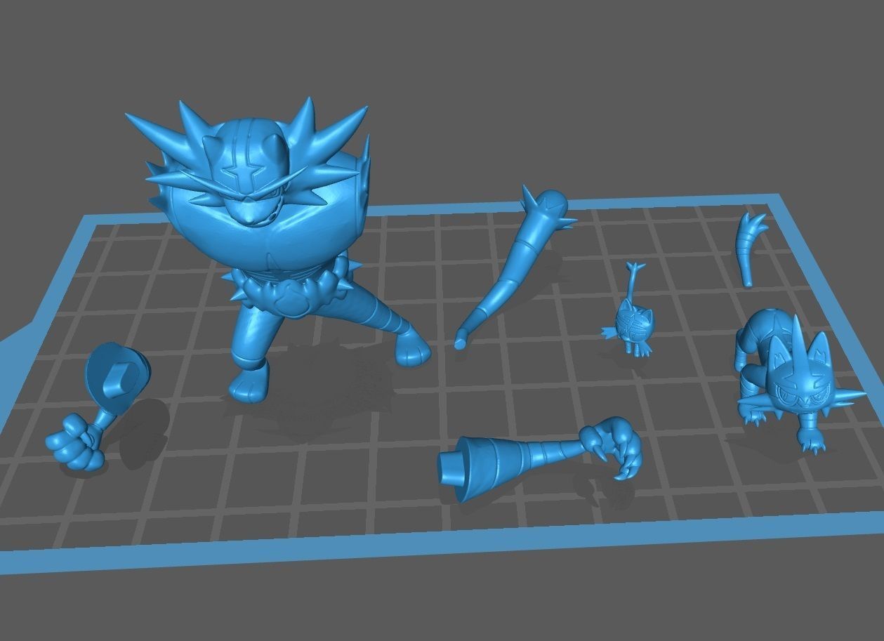 Pokemon Litten Torracat Incineroar 3D print model_2