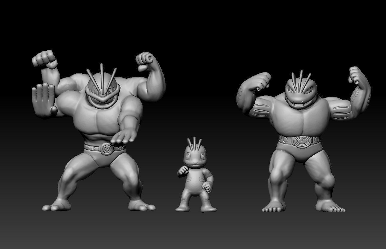 Pokemon Machop Machoke Machamp 3D print model_1
