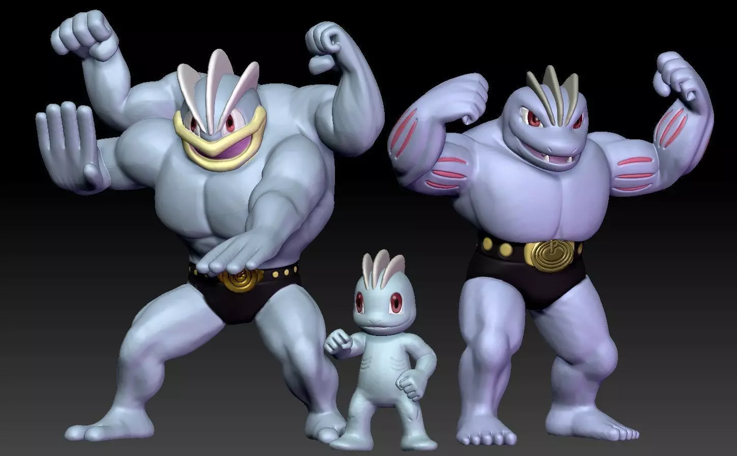 Pokemon Machop Machoke Machamp 3D print model_0