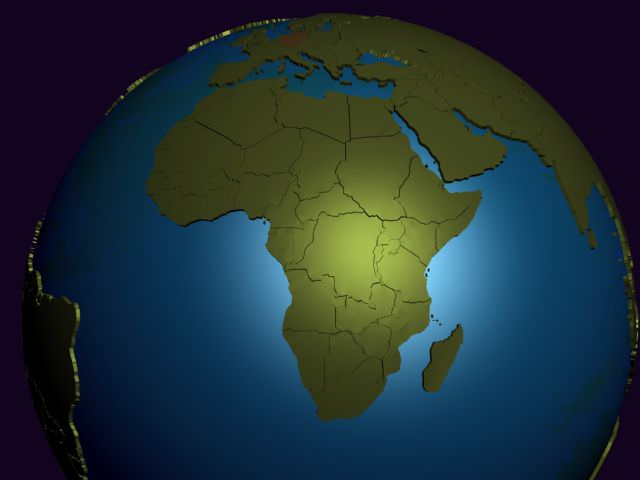 Earth Political Globe 3D model_5