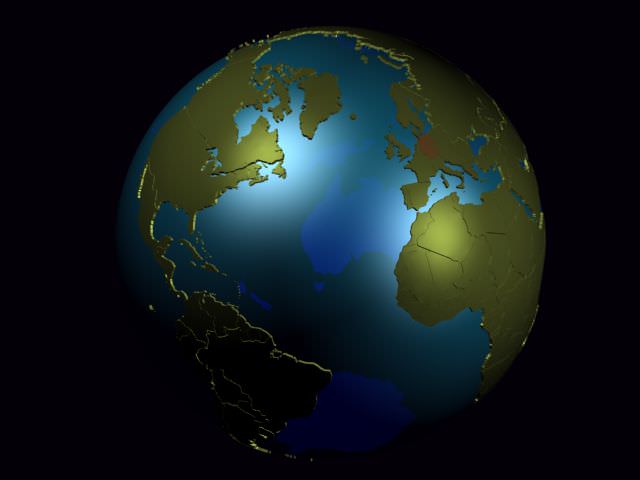 Earth Political Globe 3D model_8