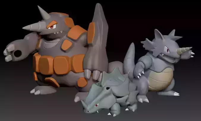 Pokemon Rhyhorn Rhydon Rhyperior
